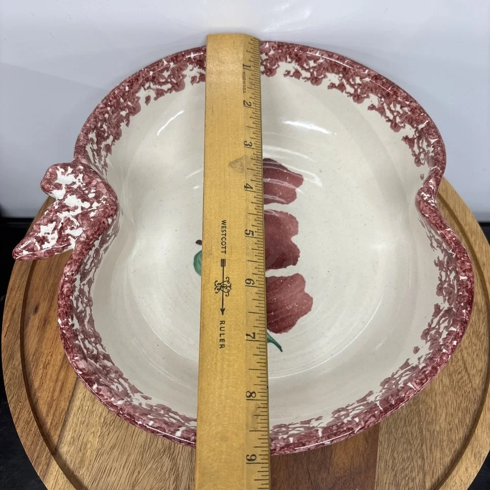 Vintage 1994 NEHER Clay In Motion Pottery Apple Torte Baking Dish With Recipe